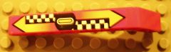 Lego Technic, Liftarm, Modified Bent Thick 1 x 9 (7 - 3) with '1', Arrows and Checkered Pattern (Sticker) - Set 8241