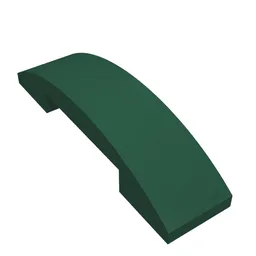 Brick Curved 4 x 1 Double, No Studs / Dark Green