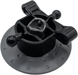 Technic, Steering Axle with 2 Ball Joints and 2 Arms with Axle Holes with Dark Bluish Gray Brake Rotor 3 Pin Holes Round and Center CV Joint Wide Socket (7169 / 7168)