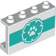 Panel 1 x 4 x 2 with Dark Turquoise Animal Medic Logo Print / White