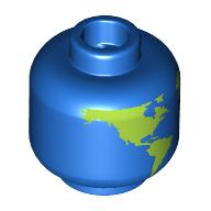 Lego Minifig Head, Globe, Bright Green Land print