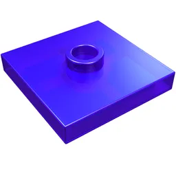 Plate Special 2 x 2 with Groove and Center Stud (Jumper) / Trans-Purple