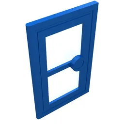 Door 1 x 3 x 4 with Glass / Blue