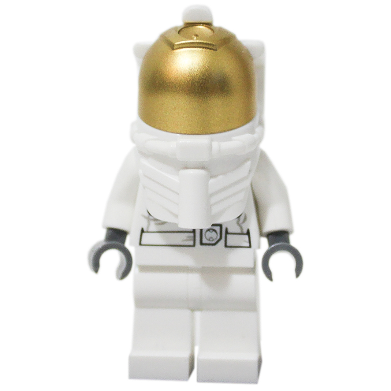 Lego Astronaut, White, Diver Helmet, Gold Visor