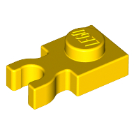 Lego Plate Special 1 x 1 with Clip Vertical [Thick U Clip] / Yellow