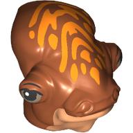 Lego Minifig Head Special, Mon Calamari Lt. Beyta with Nougat Chin, Bright Light Orange Markings print / Dark Orange