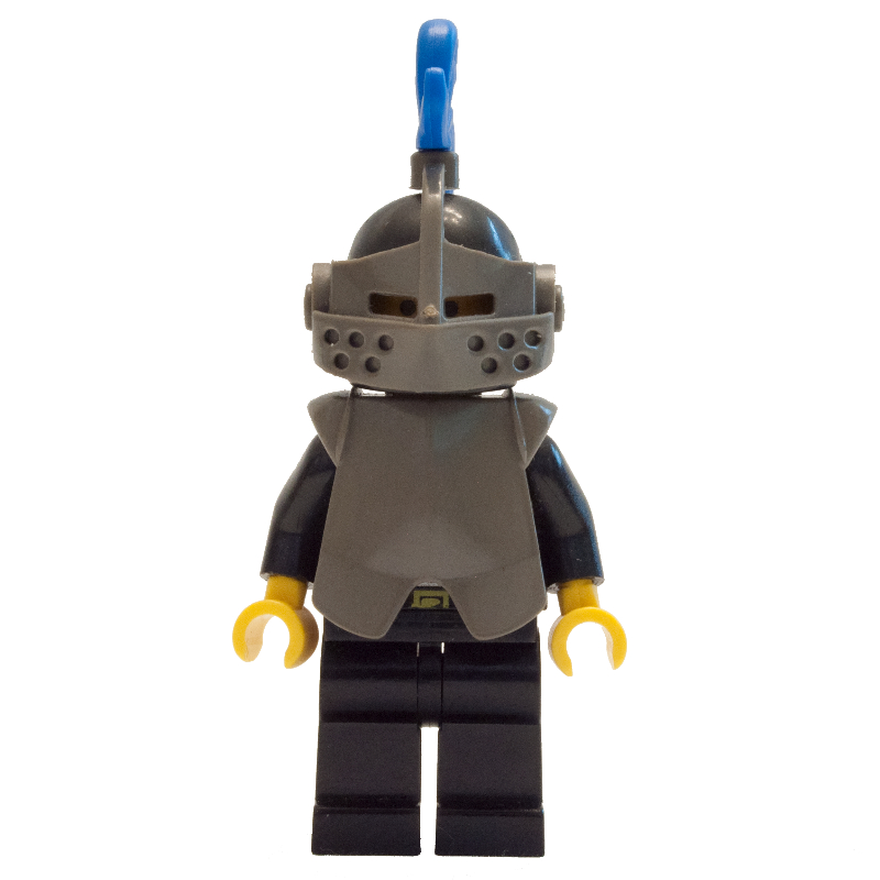 Lego Knight (Breastplate on Black) - Black Legs, Armor, Blue Plume