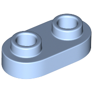 Lego Plate Special 1 x 2 Rounded with 2 Open Studs / Bright Light Blue