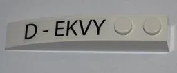 Slope, Curved 6 x 1 with 2 Studs with 'D-EKVY' Pattern Model Right Side (Sticker) - Set 7198