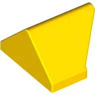 Brick Sloped 45° 2 x 1 Double / Inverted with Bottom Stud Holder / Yellow