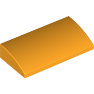 Lego Brick Curved 2 x 4 x 2/3 No Studs, with Bottom Tubes / Bright Light Orange
