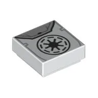 Tile 1 x 1 with Clone Insigne Print / White