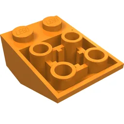 Brick Sloped Inverted 33° 3 x 2, Connections between Studs, Ovoid Bottom Pin / Orange