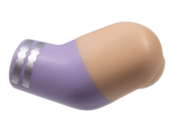 Lego Arm, Left with Light Nougat Short Sleeve, Silver Bracelets Pattern