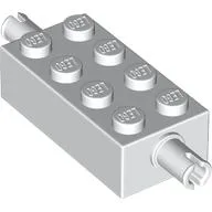 Brick Special 2 x 4 with Pins / White