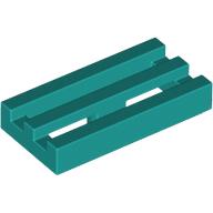Lego Tile Special 1 x 2 Grille with Bottom Groove / Dark Turquoise