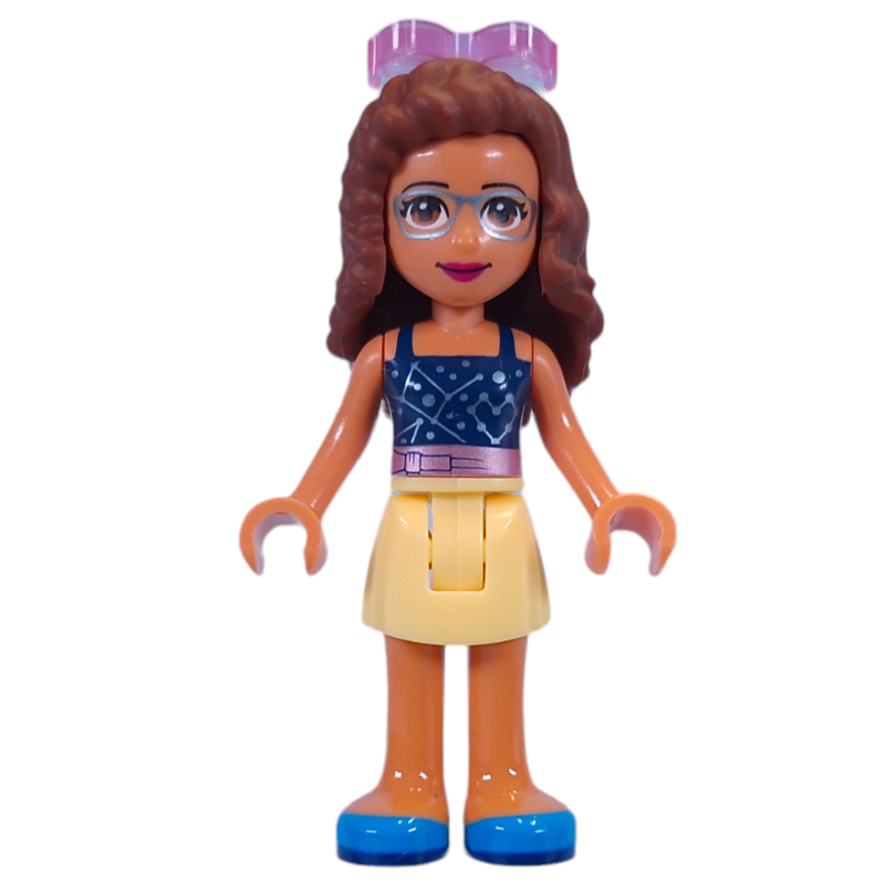 Lego Olivia - Dark Blue Top, Bright Light Yellow Skirt, Glasses
