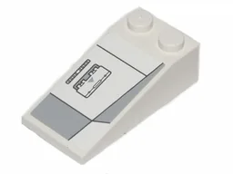 Slope 18 4 x 2 with Black Lines and Light Bluish Gray Hull Plates Pattern 1 Model Right (Sticker) - Set 75003