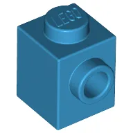 Brick Special 1 x 1 with Stud on 1 Side / Dark Azure