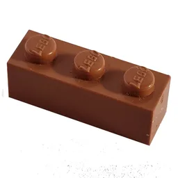 Modulex Brick 1 x 3 with LEGO on Stud / Modulex Terracotta