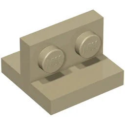 Bracket 2 x 2 with 1 x 2 Vertical Studs / Dark Tan