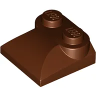 Brick Curved 2 x 2 x 2/3 Two Studs and Curved Slope End / Reddish Brown