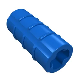 Technic Axle Connector Ridged [with x Hole x Orientation] / Blue