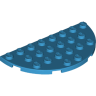 Lego Plate Round Half 4 x 8 / Dark Azure