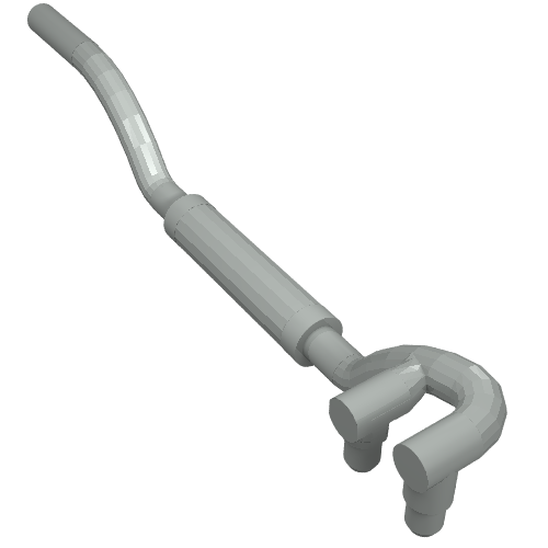 Lego Exhaust Pipe Twin Inlet 11L Left / Light Gray