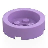 Brick Round 4 x 4 with Recessed Center / Medium Lavender