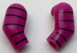 Arm, (Matching Left and Right) Pair with 5 Black Stripes Pattern / Magenta