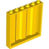 Lego Panel 1 x 6 x 5 [Vertical Corrugated] / Yellow