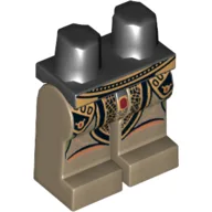 Hips and Dark Tan Legs with SW Elaborate Golden Belt and Geonosian Robe Print / Black