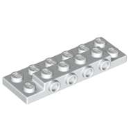 Lego Plate Special 2 x 6 x 2/3 with 4 Studs on Side, 3 Support Walls on Bottom / White