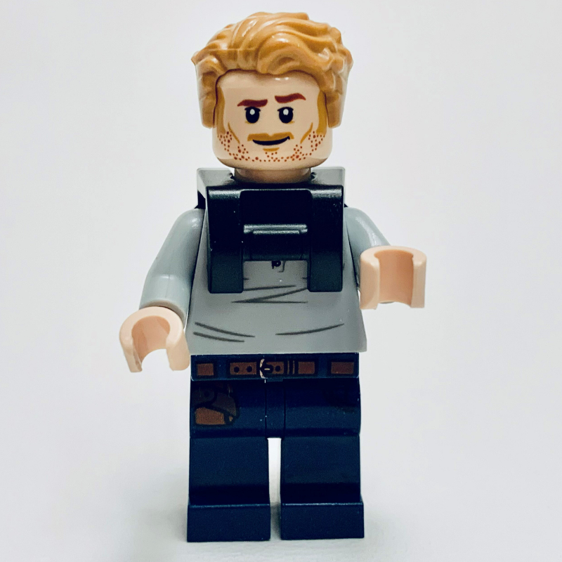 Lego Owen Grady in Light Bluish Gray Shirt, Black neck Bracket