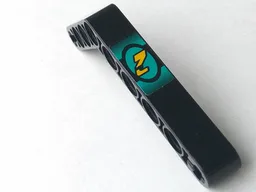 Technic, Liftarm, Modified Bent Thick 1 x 9 (6 - 4) with Yellow Number 2 on Dark Turquoise Pattern (Sticker) - Set 8202