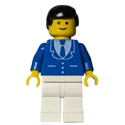 Blue Torso, White Legs, Black Hair