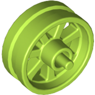 Lego Wheel Centre 15 x 6 City Motorcycle with Stub Axles / Lime