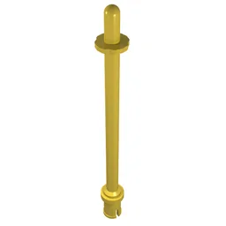 Bar 8L - Two Stop Rings / One Pin, Technic Figure Ski Pole [Rounded End] / Yellow