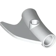 Technic Pin Connector Round Curved with Fin and Hole / White