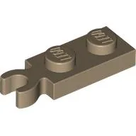 Plate Special 1 x 2 with Clip Vertical on End / Dark Tan