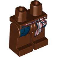 Lego Hips and Reddish Brown Legs with Dark Blue Coat Tails and Red, White and Blue Sash Print / Reddish Brown
