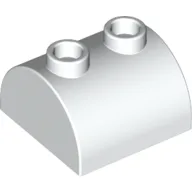 Brick Curved 2 x 2, Two Top Studs / White