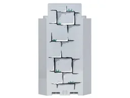 Panel 3 x 3 x 6 Corner Wall without Bottom Indentations with Bricks with Dark Green Moss Pointing Up Pattern 1 (Sticker) - Set 4738