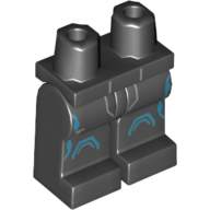 Lego Hips and Black Legs with Silver Leg Belt and Dark Azure Knee Pads Print / Black