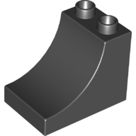 Lego Duplo Brick 2 x 3 x 2 with Curve / Black