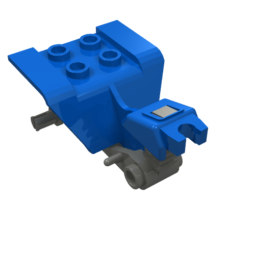 Lego Vehicle Body, Tricycle Body Top with Dark Gray Chassis / Blue