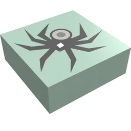 Tile 1 x 1 with Spider Print / Sand Green