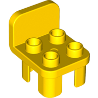 Lego Duplo Chair with 4 Studs and Rounded Back / Yellow