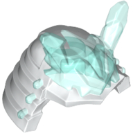 Lego Helmet Samurai with Trans Light Blue Icicle Horns / White